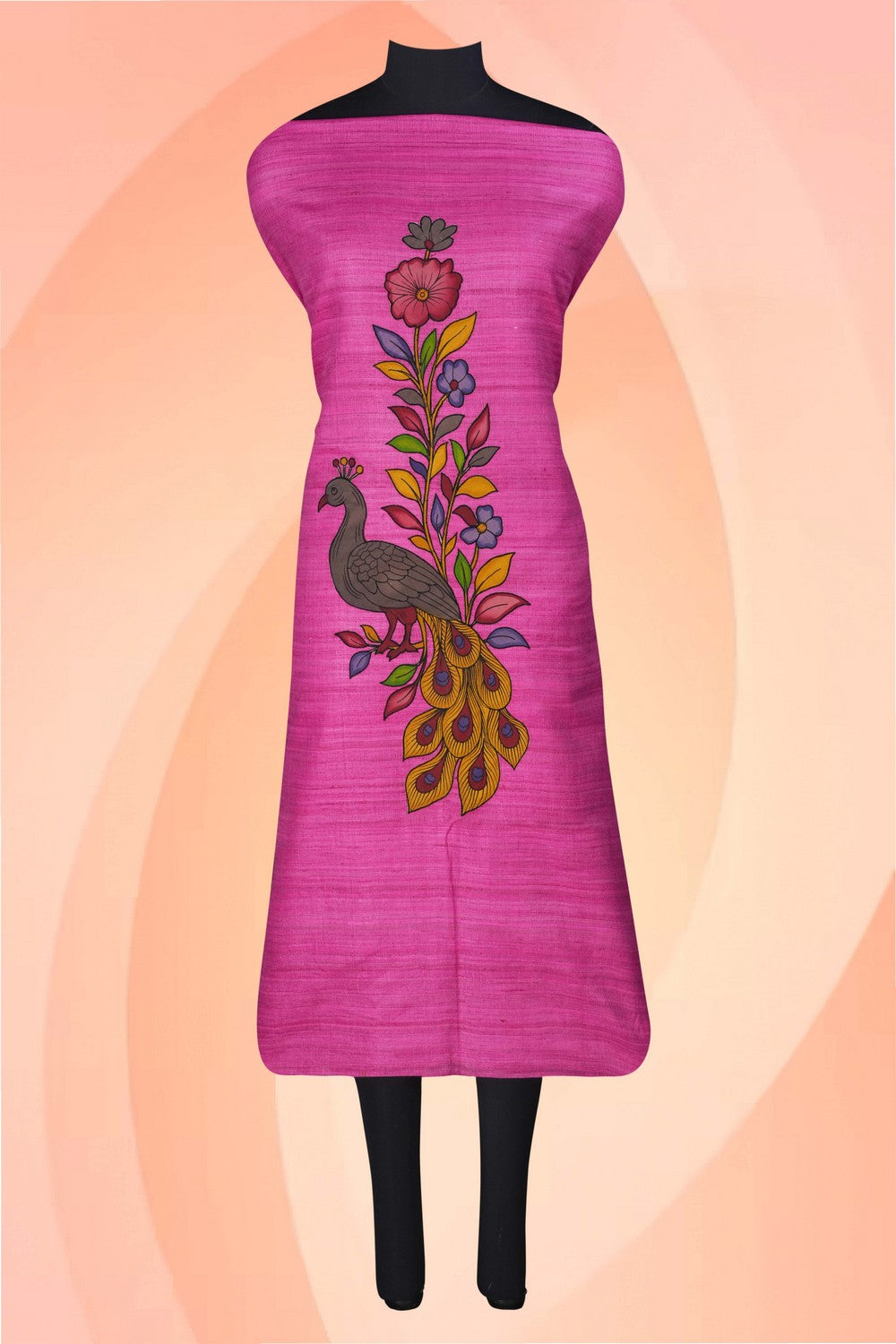 Image of Kalamkari Hand-Painted Kurta Fabric (1 Pcs)