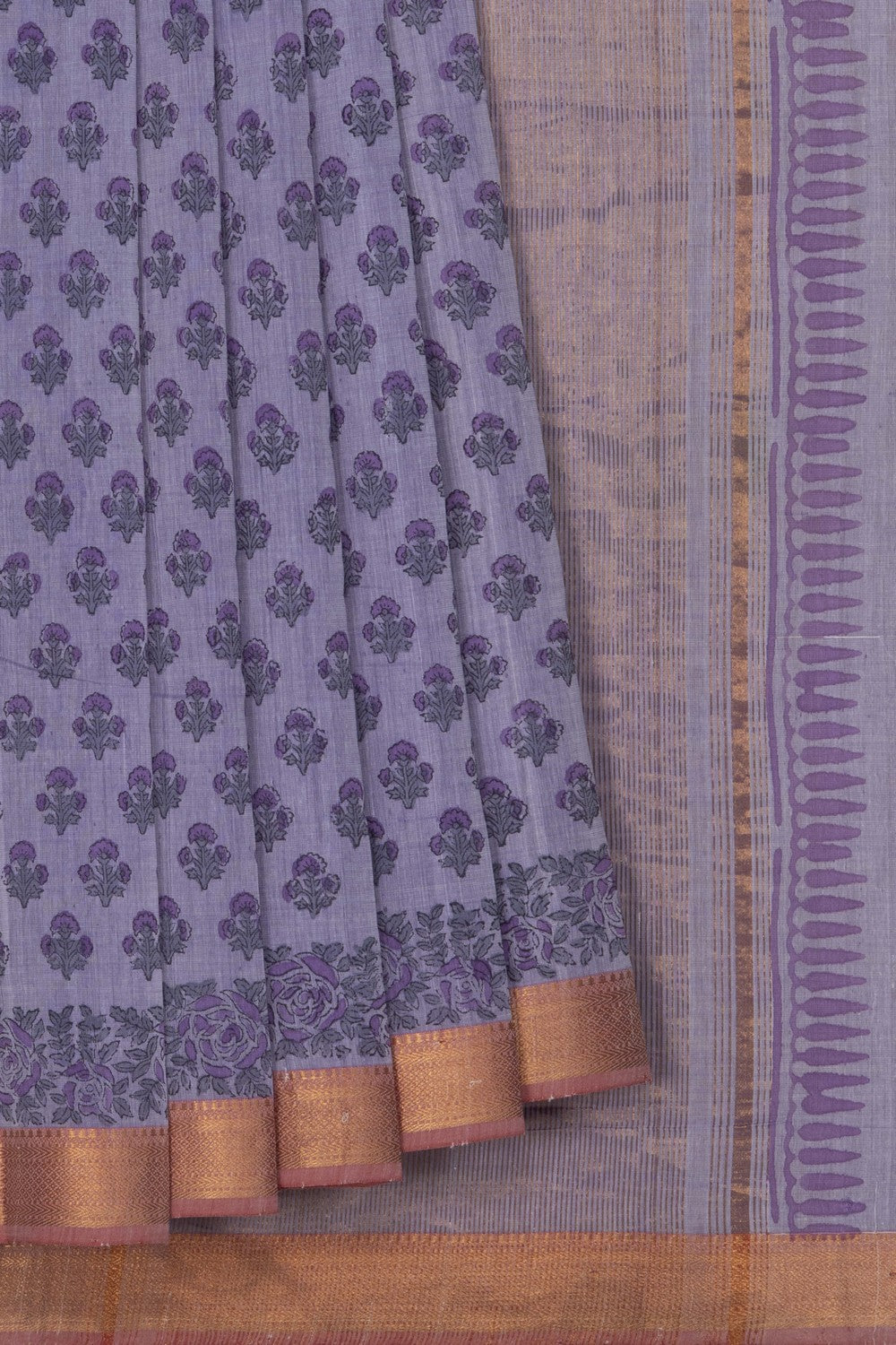 Image of Mangalagiri Cotton Purple Saree