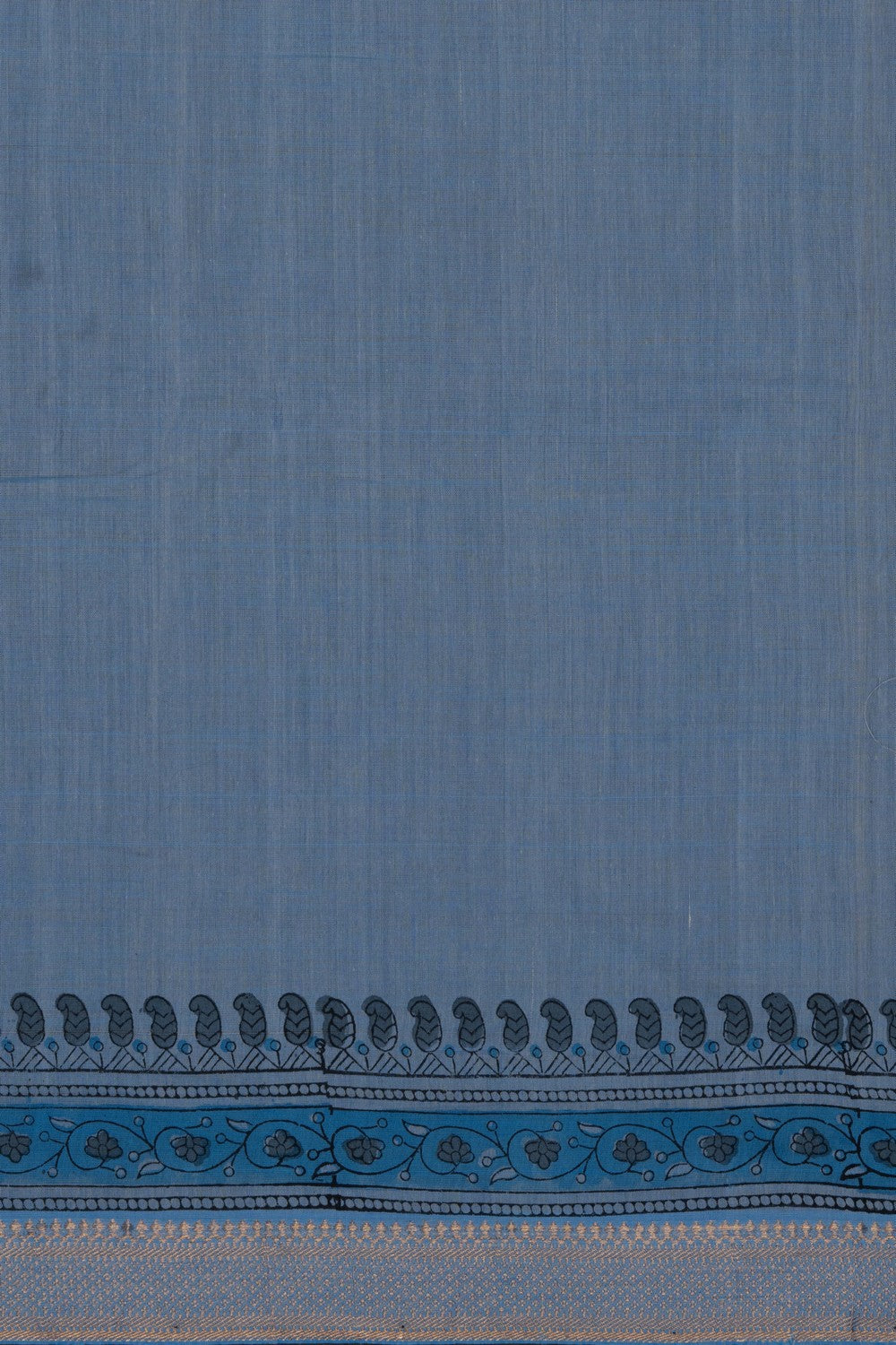 Image of Mangalagiri Cotton Blue Saree