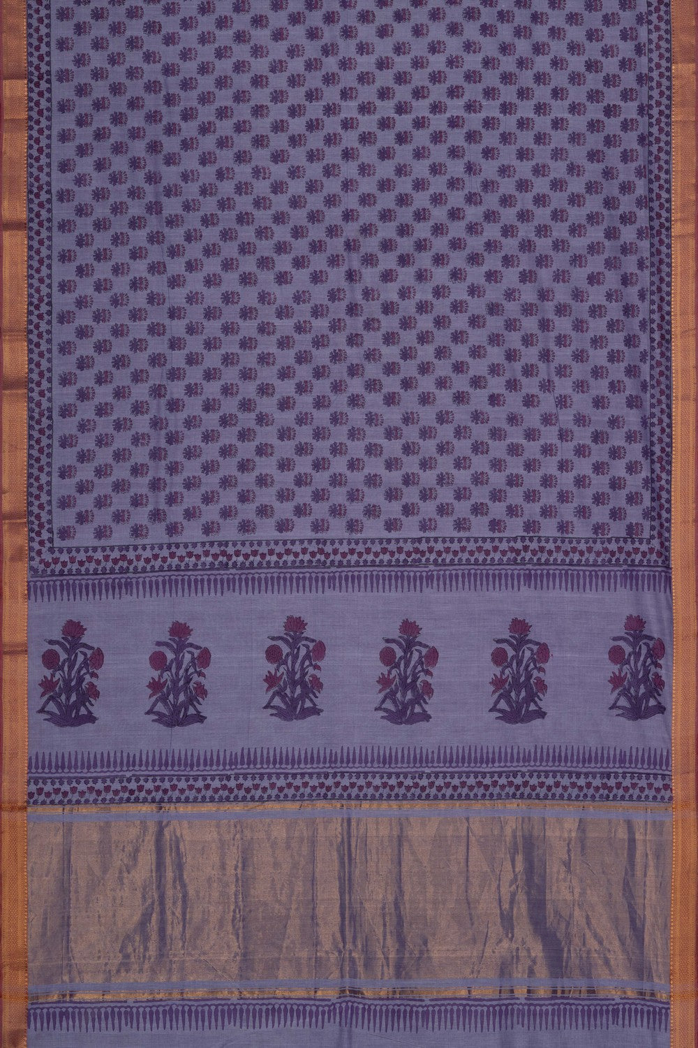 Image of Mangalagiri Cotton Purple Saree