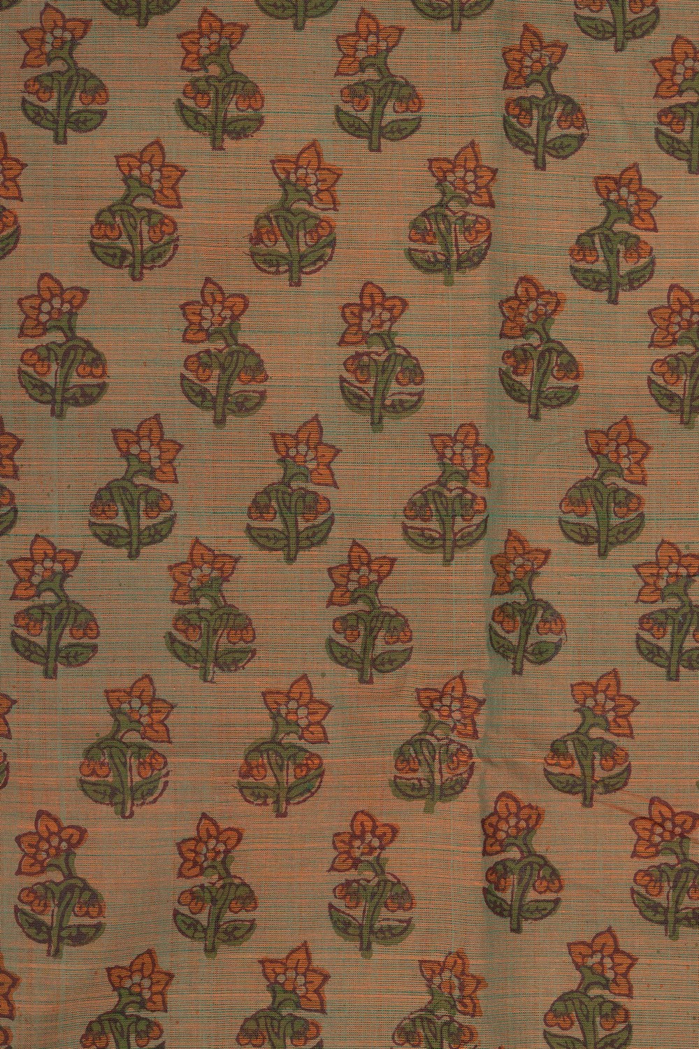 Image of Mangalagiri Cotton Green Saree
