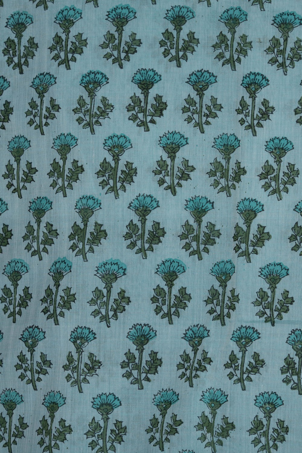 Image of Mangalagiri Cotton Sea Green Saree