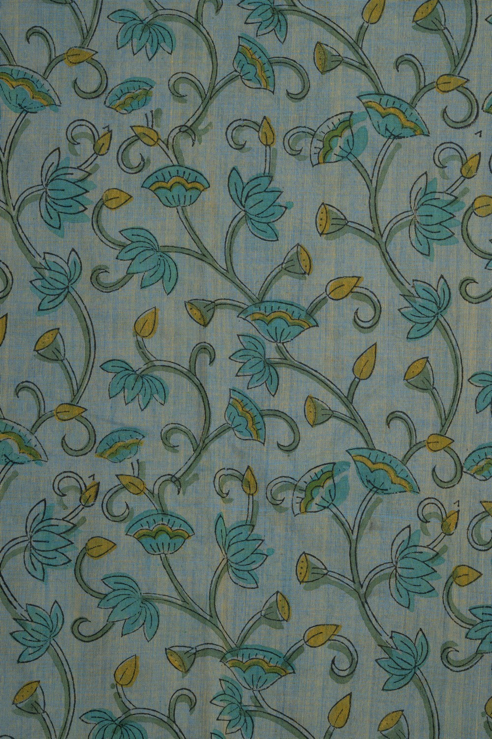 Image of Mangalagiri Cotton Green Saree
