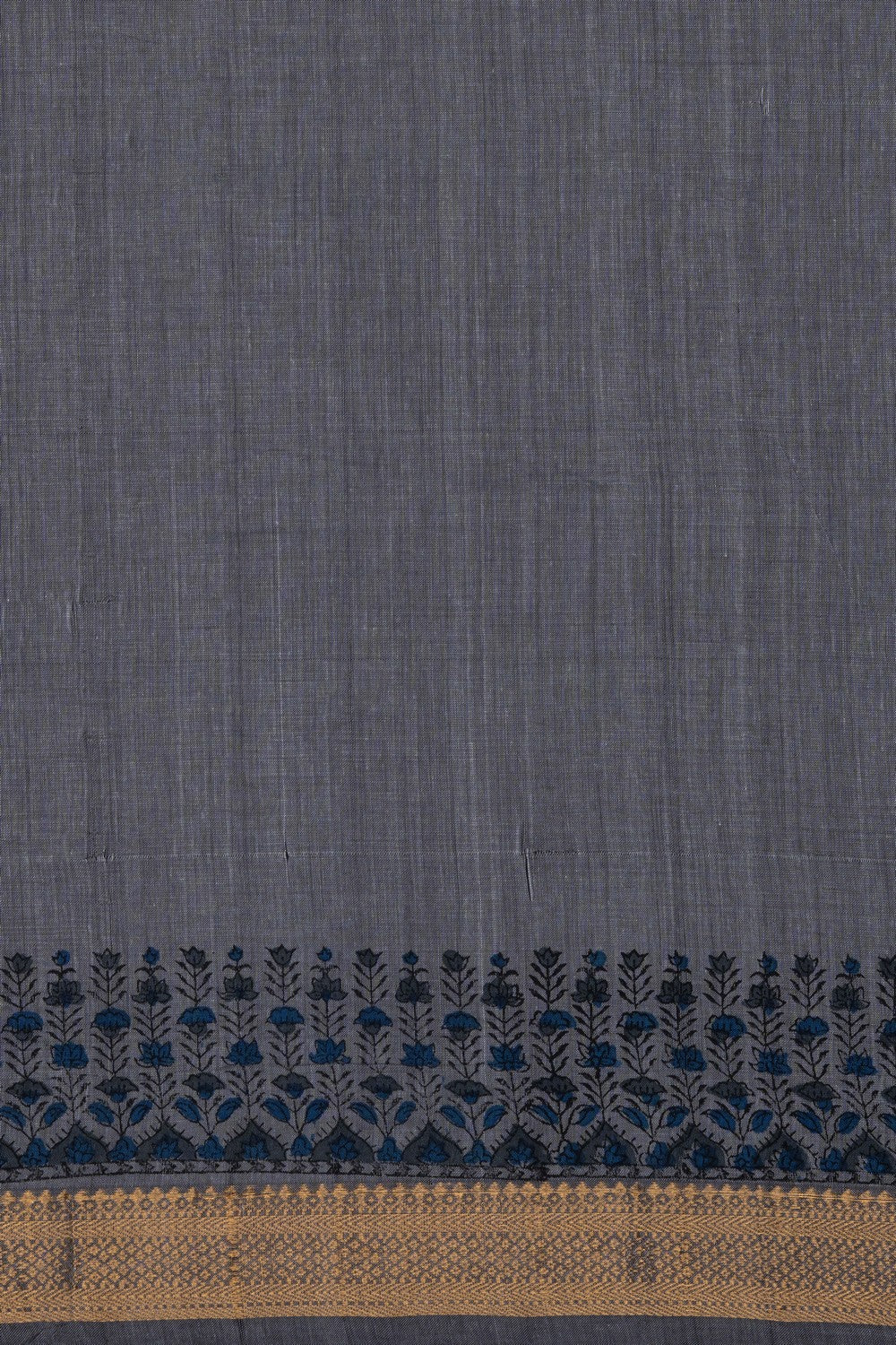 Image of Mangalagiri Cotton Grey Saree