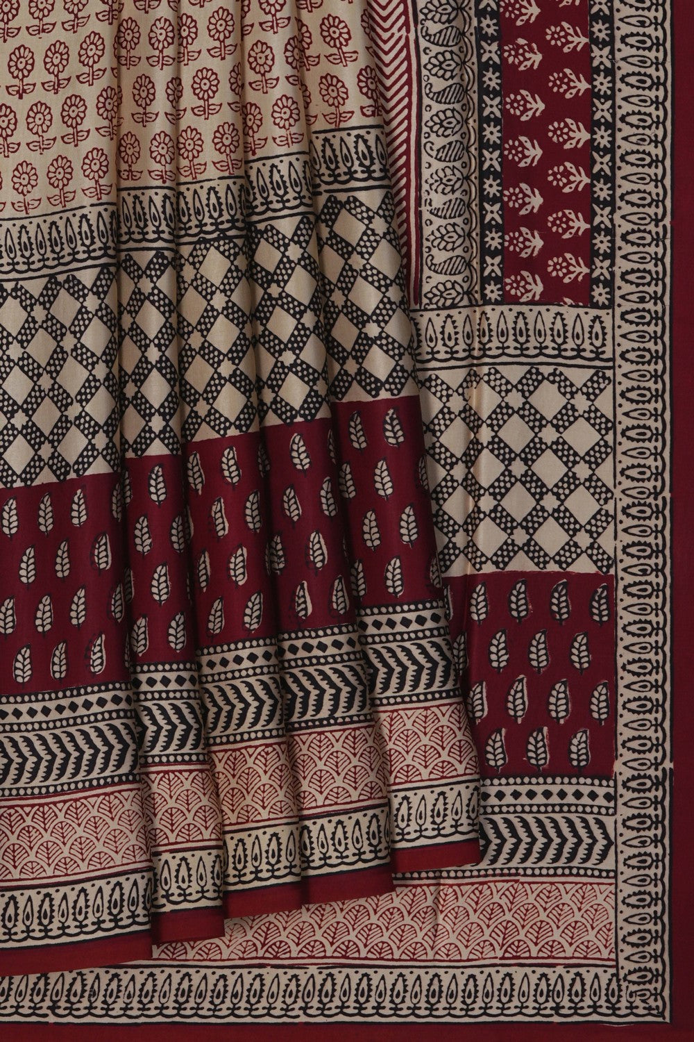 Image of Bagh Print Silk Saree