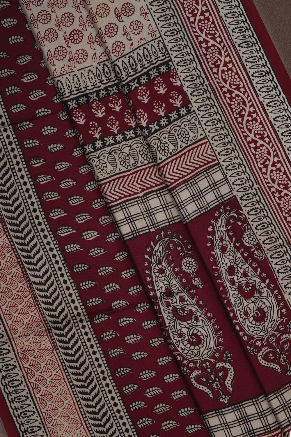 Image of Bagh Print Silk Saree