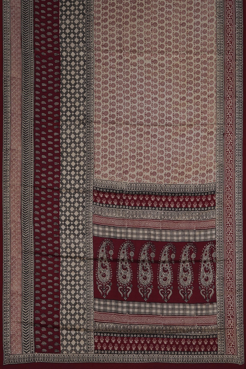 Image of Bagh Print Silk Saree