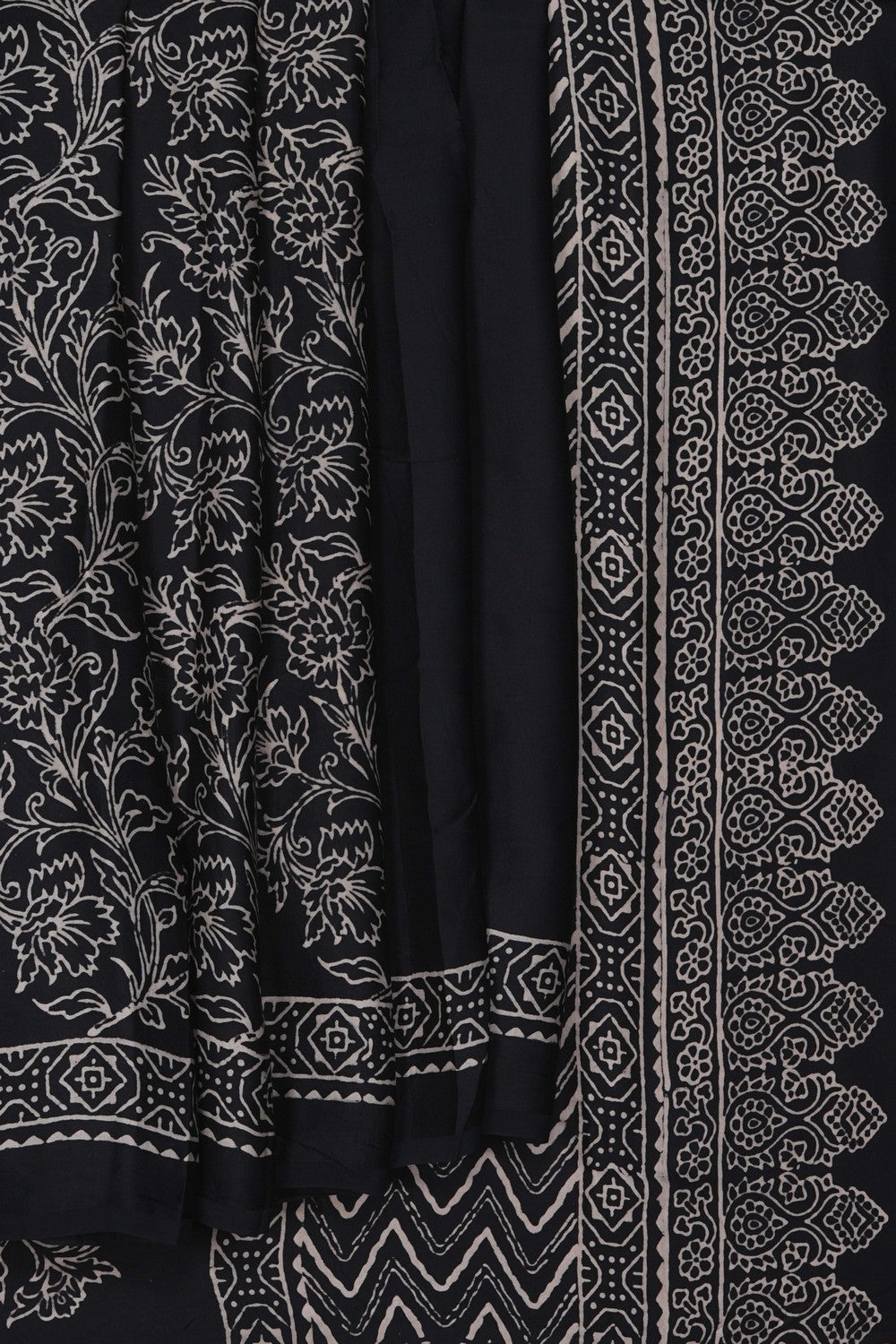 Image of A Black Satin Silk Saree