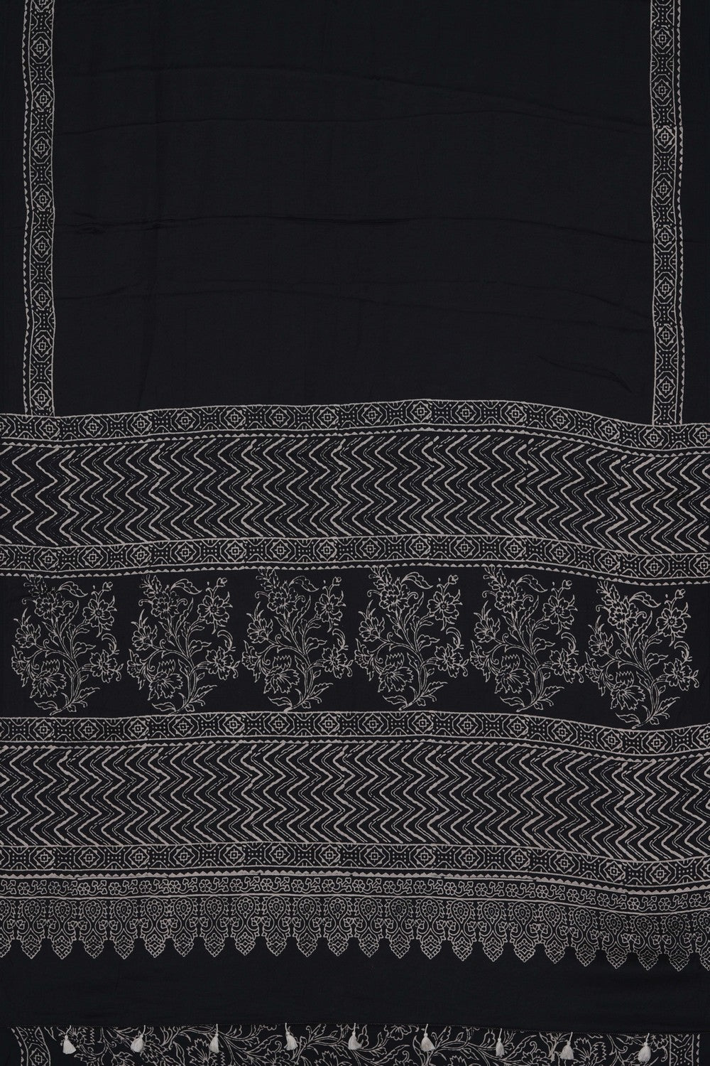 Image of A Black Satin Silk Saree