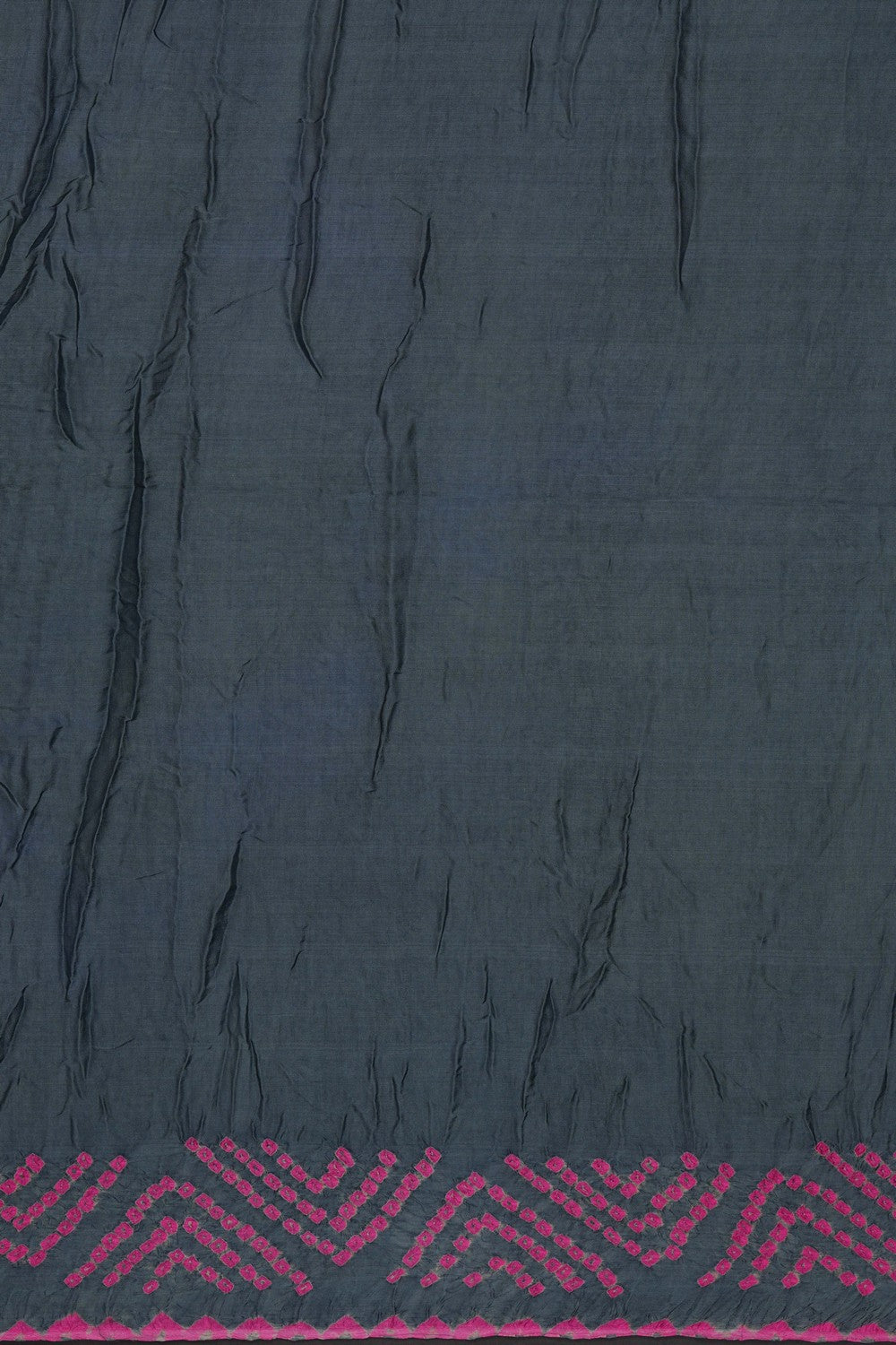 Image of Satin Bandhani Grey Saree