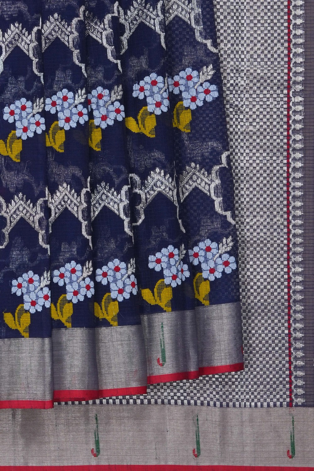 Image of Kota Silk Navy Blue Saree