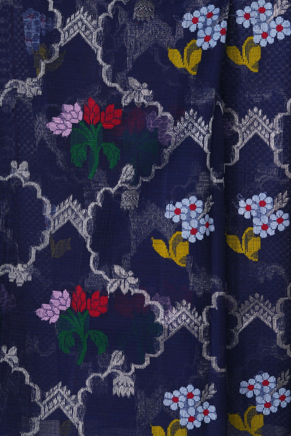 Image of Kota Silk Navy Blue Saree