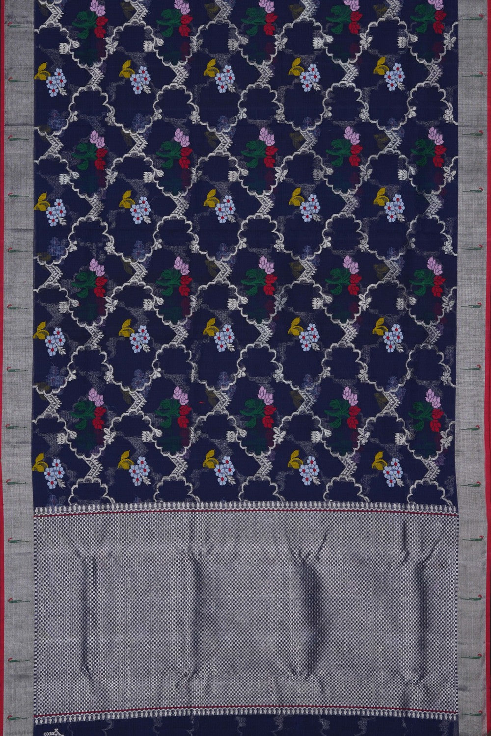 Image of Kota Silk Navy Blue Saree