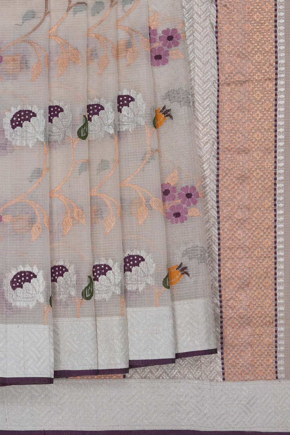 Image of Kota Silk White Saree