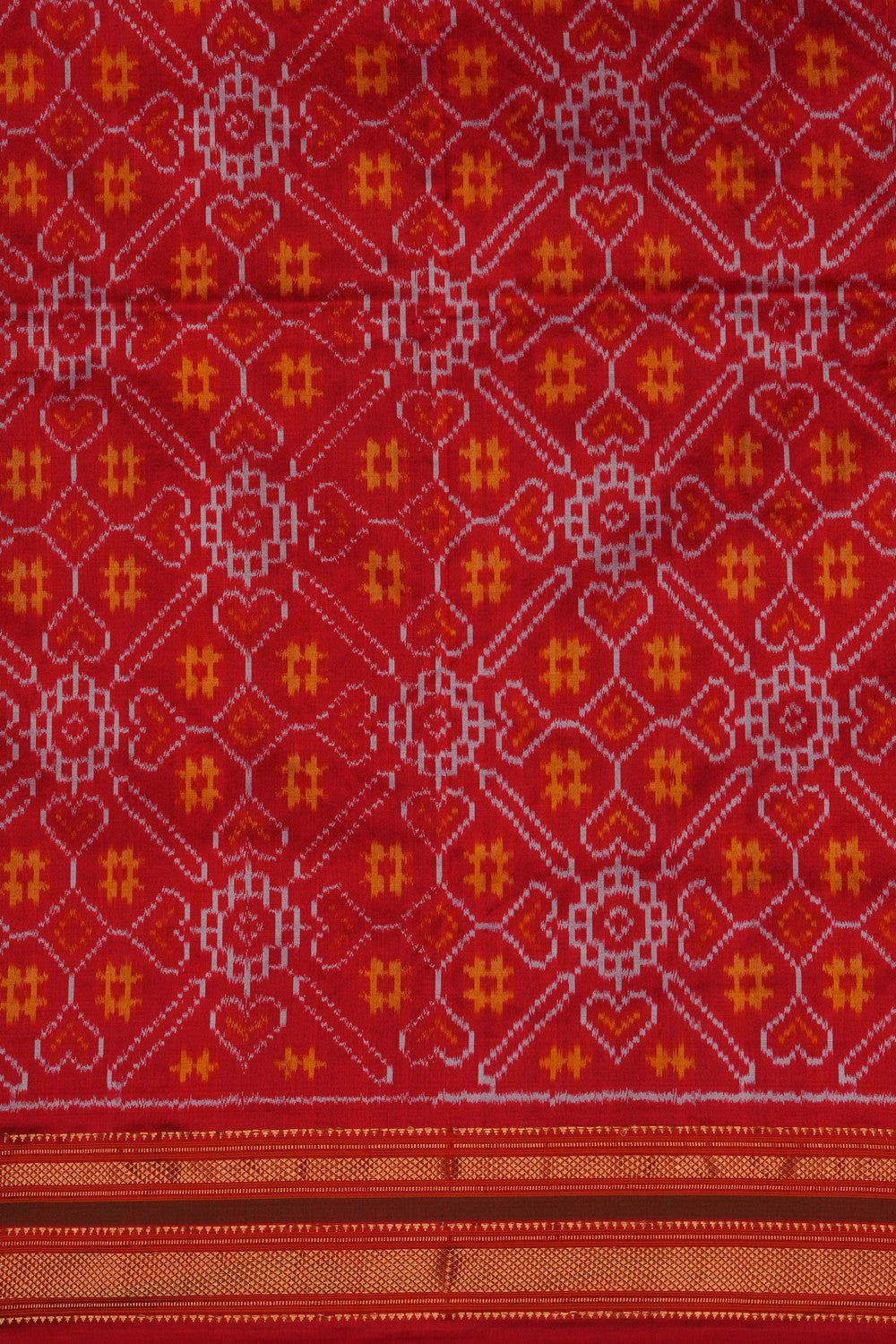 Image of Pochampally Ikat Silk Indigo Blue Saree