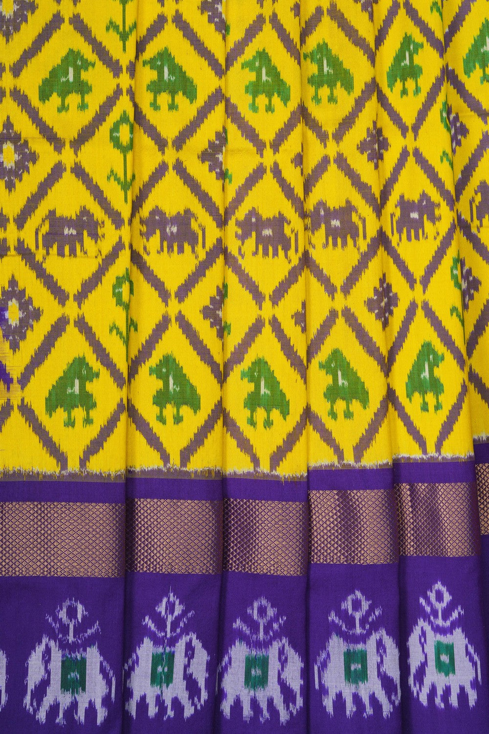 Image of Pochampally-Silk Pavada Unstitched Set