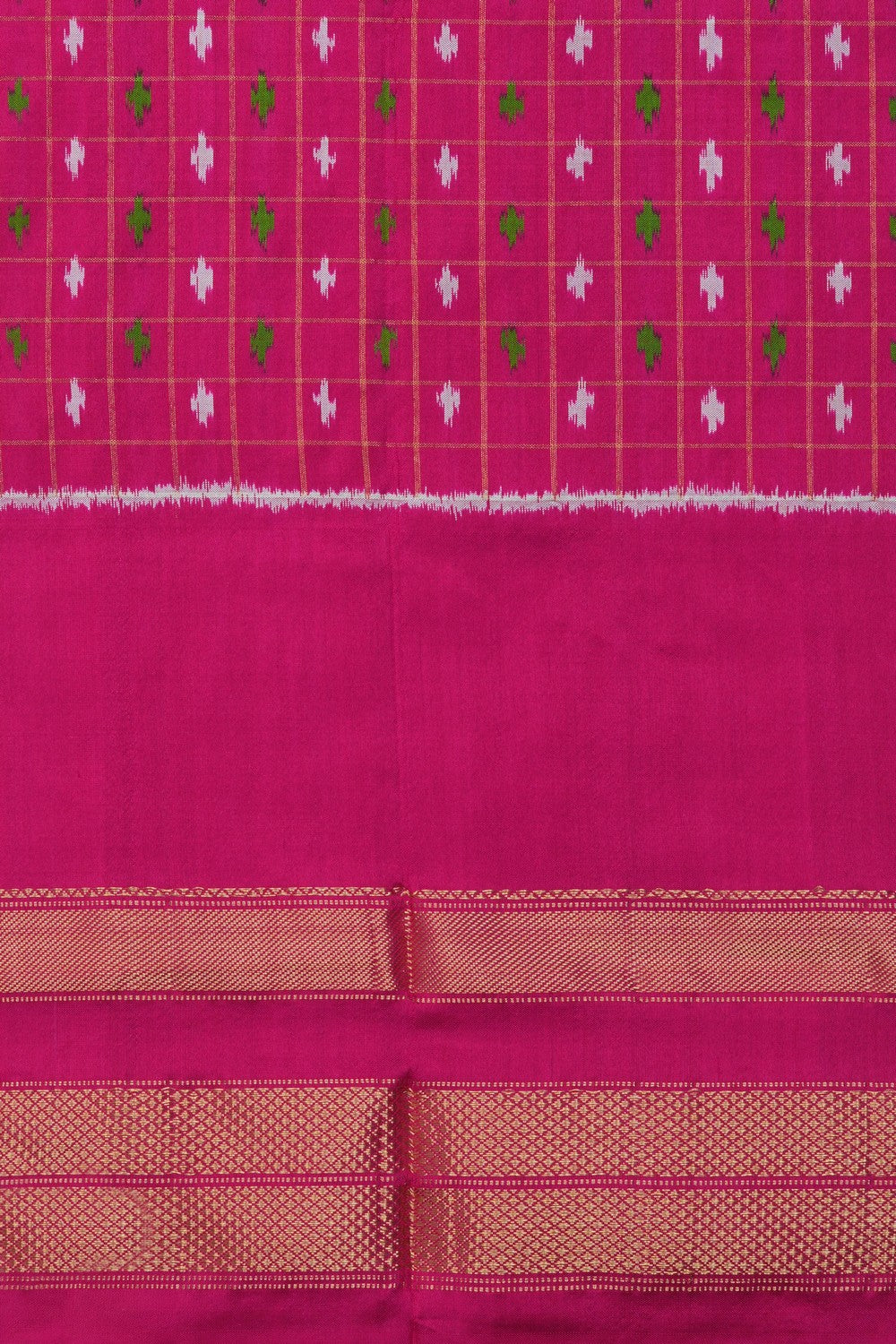 Image of Pochampally-Silk Pavada Unstitched Set