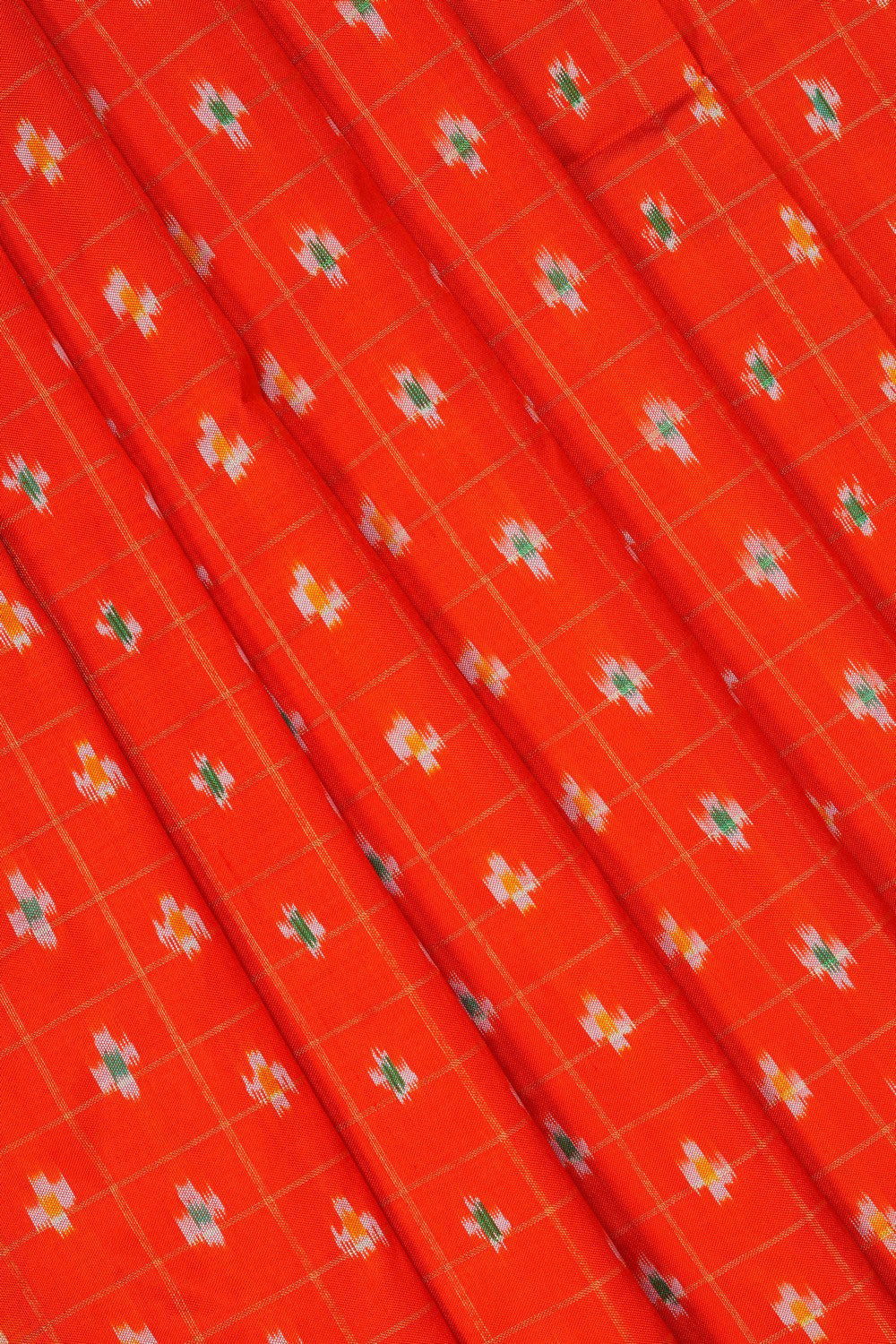 Image of Pochampally-Silk Pavada Unstitched Set