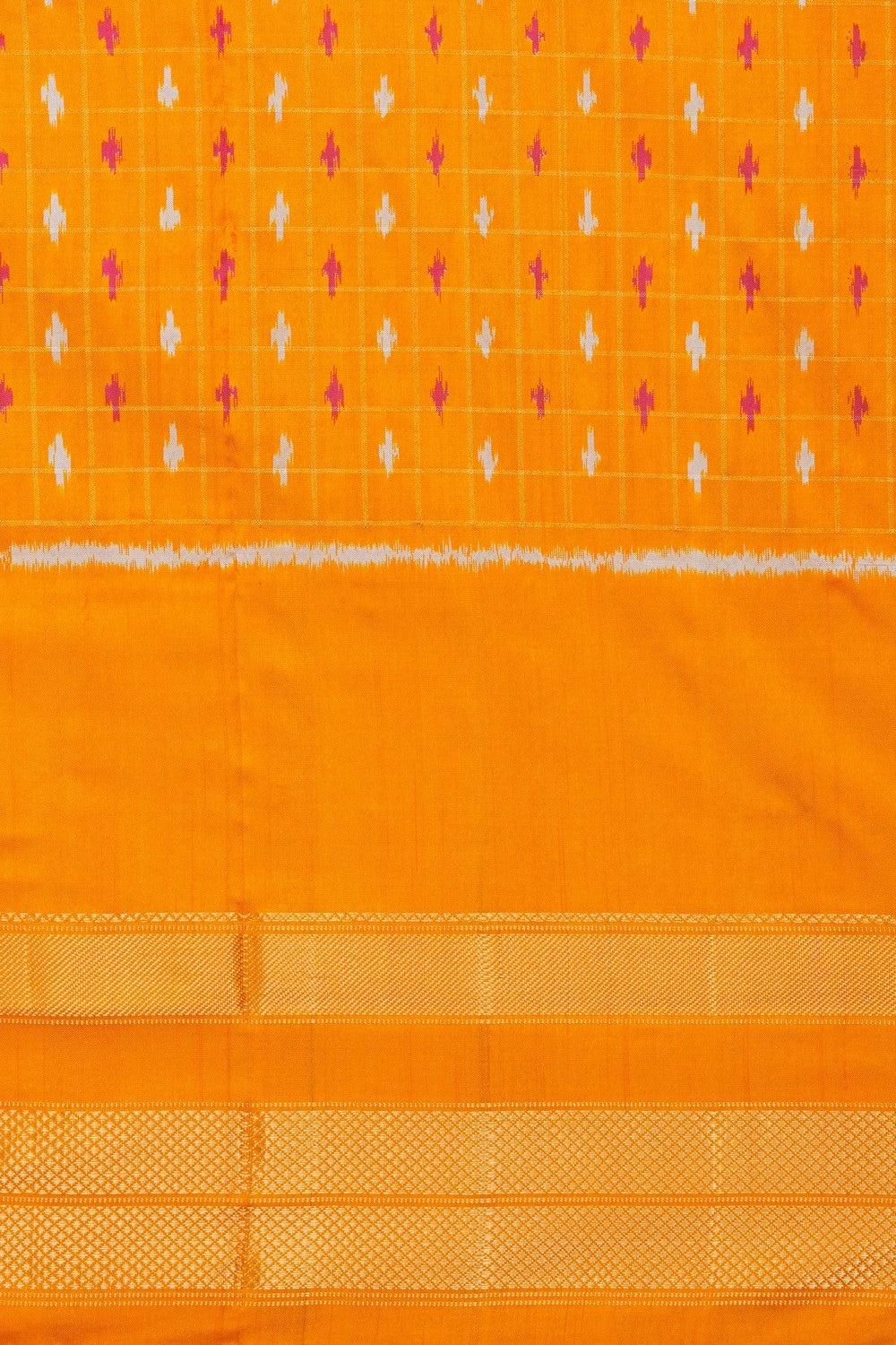 Image of Pochampally-Silk Pavada Unstitched Set