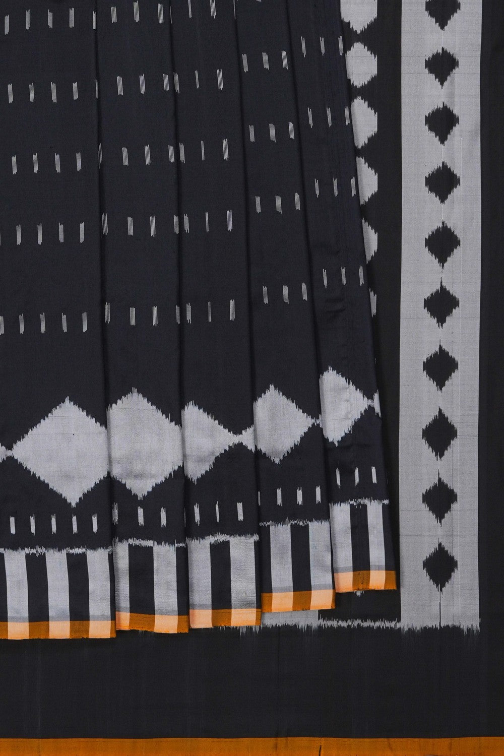 Image of Pochampally Ikat Silk Black Saree