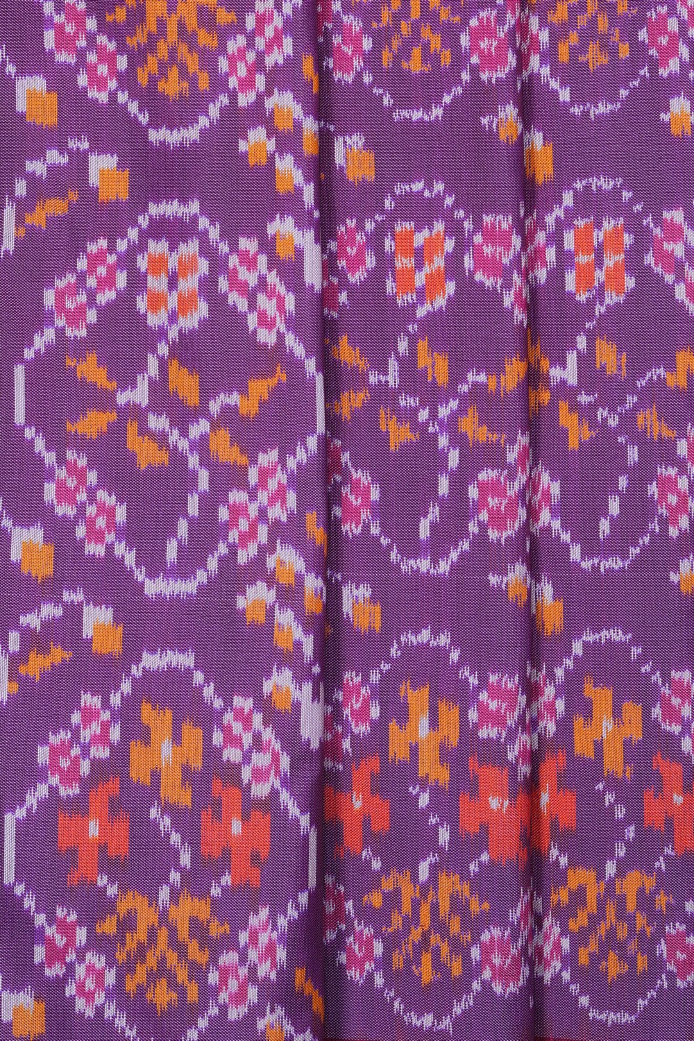 Image of Pochampally Ikat Silk Purple Saree