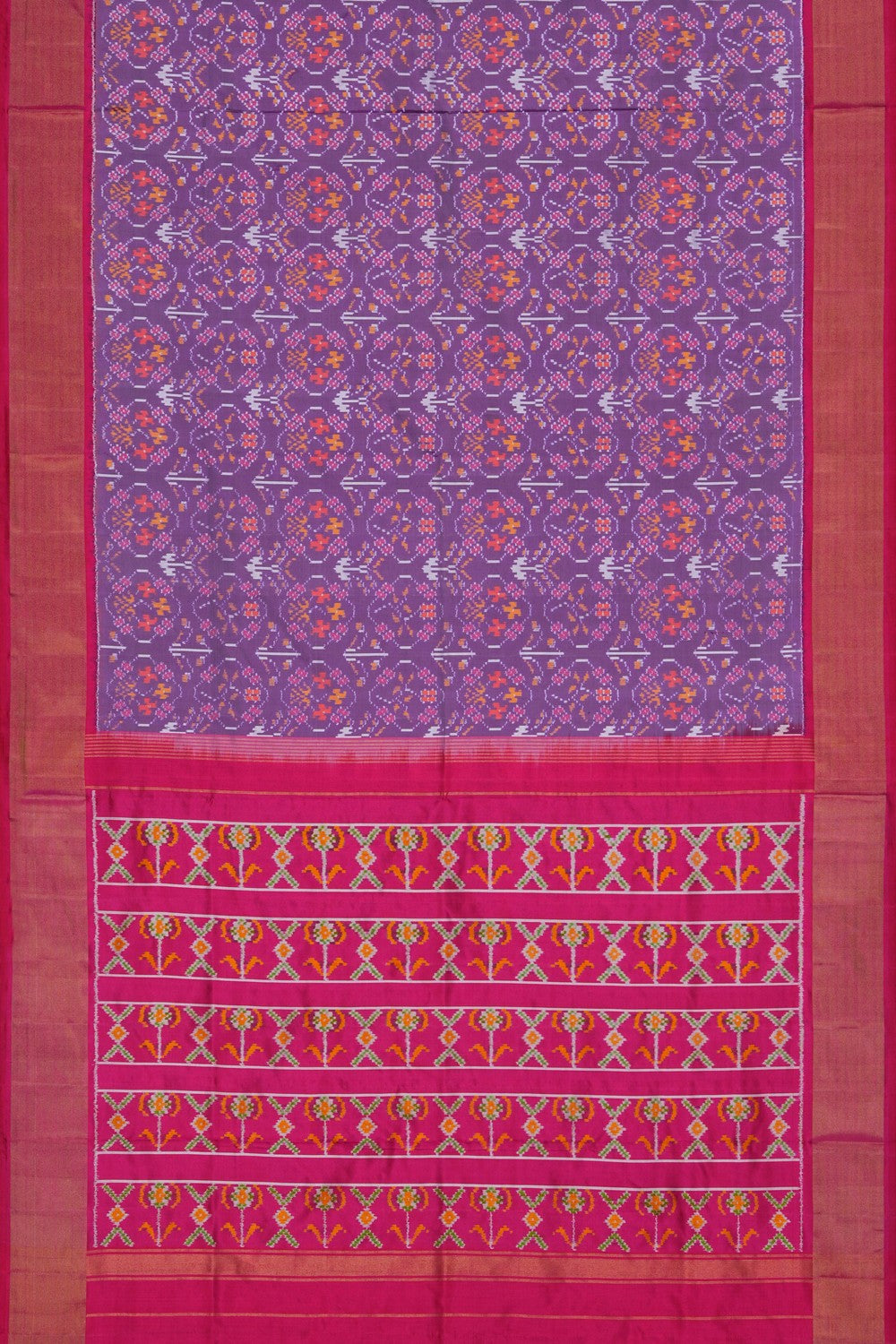 Image of Pochampally Ikat Silk Purple Saree