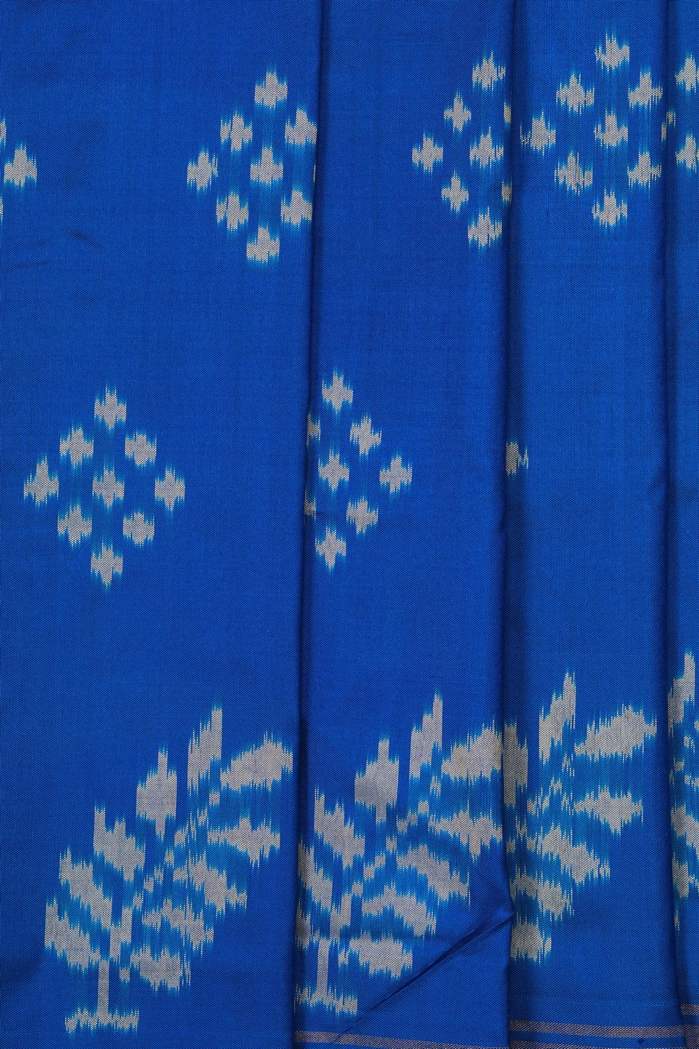 Image of Pochampally Ikat Silk Blue Saree