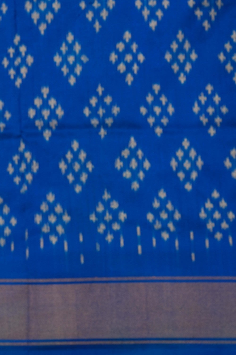 Image of Pochampally Ikat Silk Blue Saree