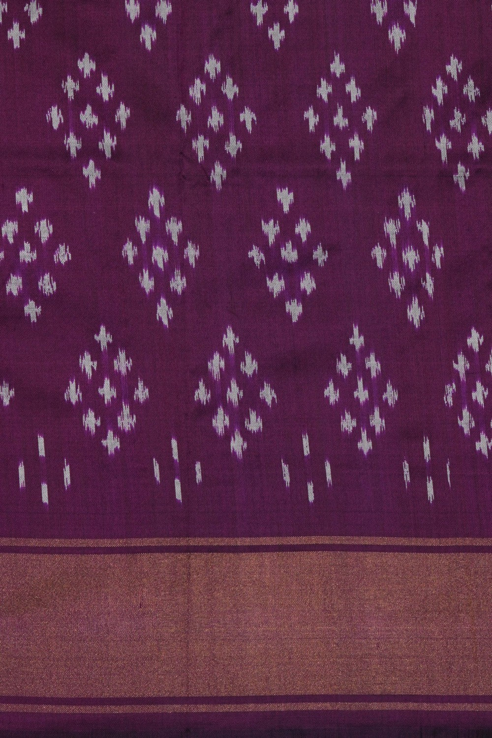 Image of Pochampally Ikat Silk Indigo Blue Saree