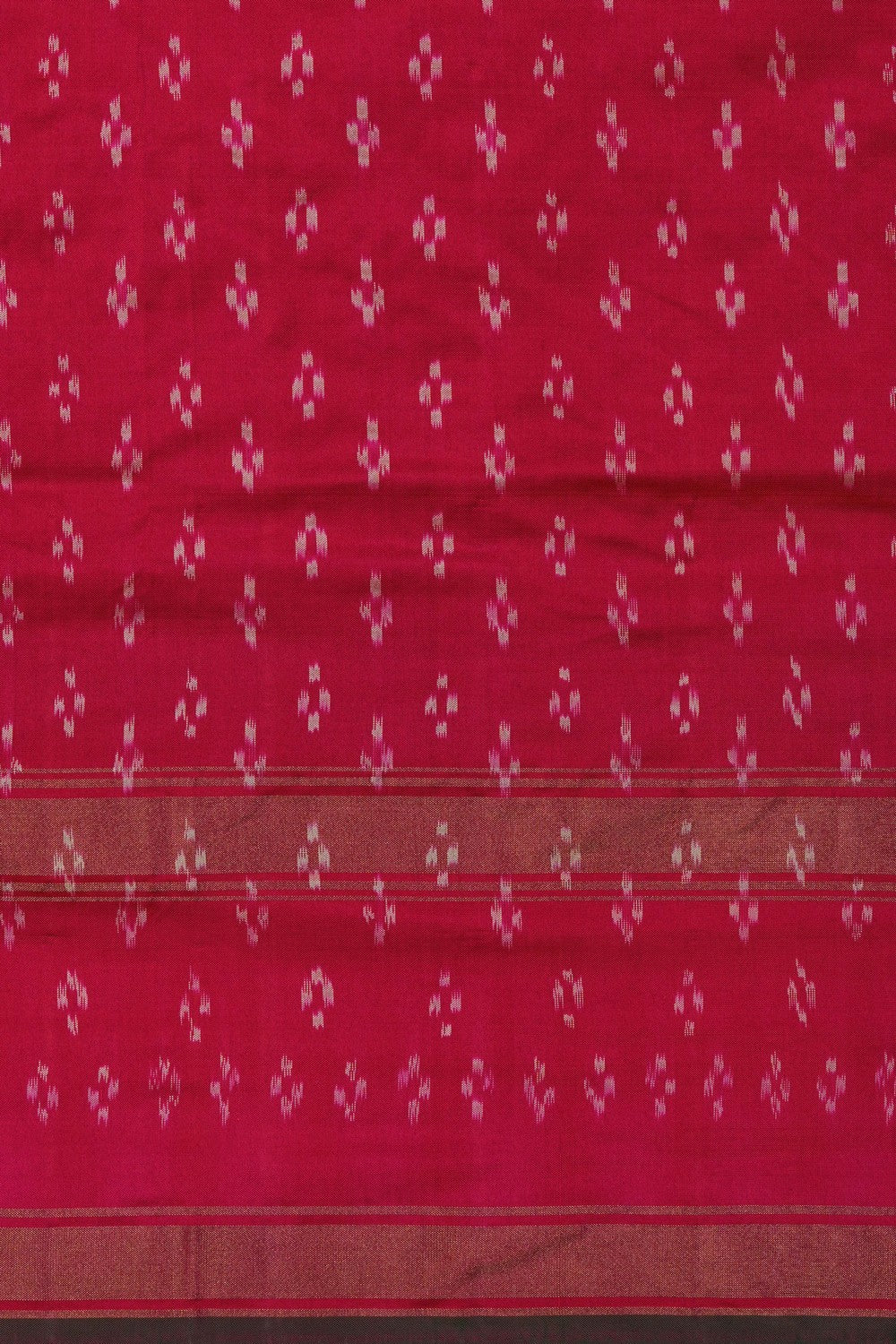 Image of Pochampally Ikat Silk Off-White Saree