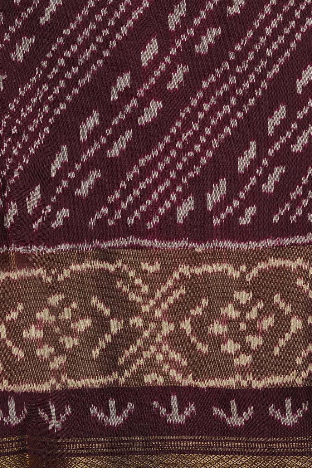 Image of Pochampally Ikat Silk Brown Saree