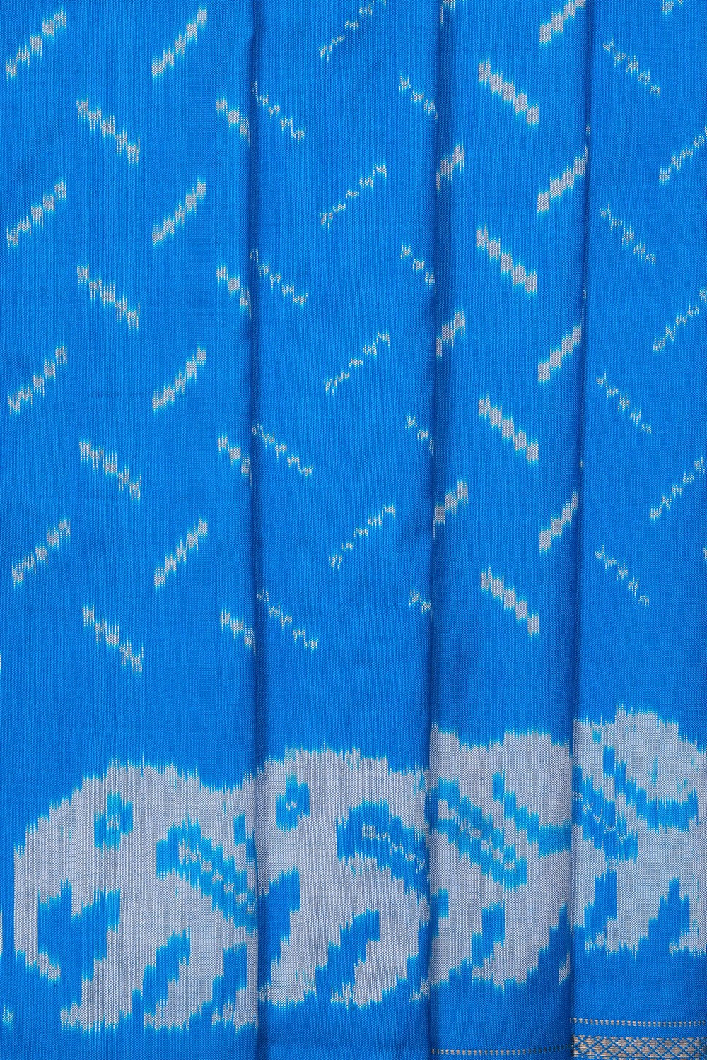 Image of Pochampally Ikat Silk Blue Saree