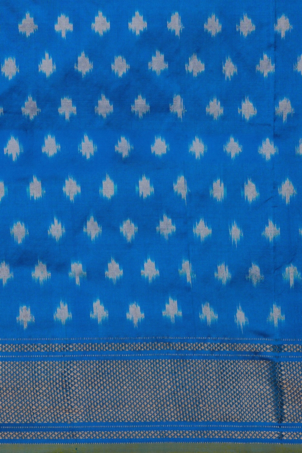 Image of Pochampally Ikat Silk Blue Saree