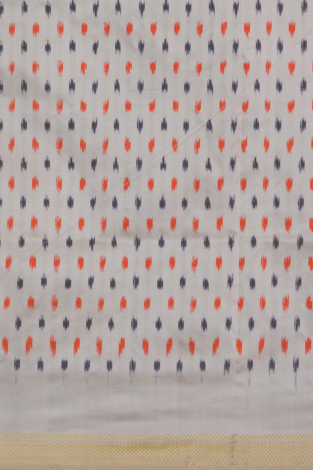 Image of Pochampally Ikat Silk Orange Saree