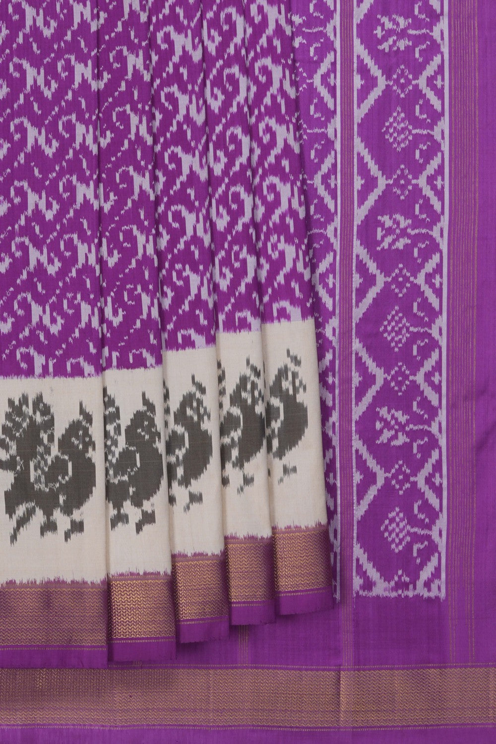 Image of Pochampally Ikat Silk Purple Saree