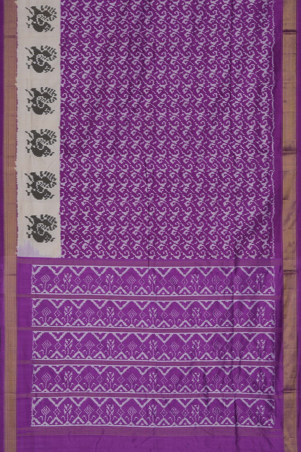Image of Pochampally Ikat Silk Purple Saree
