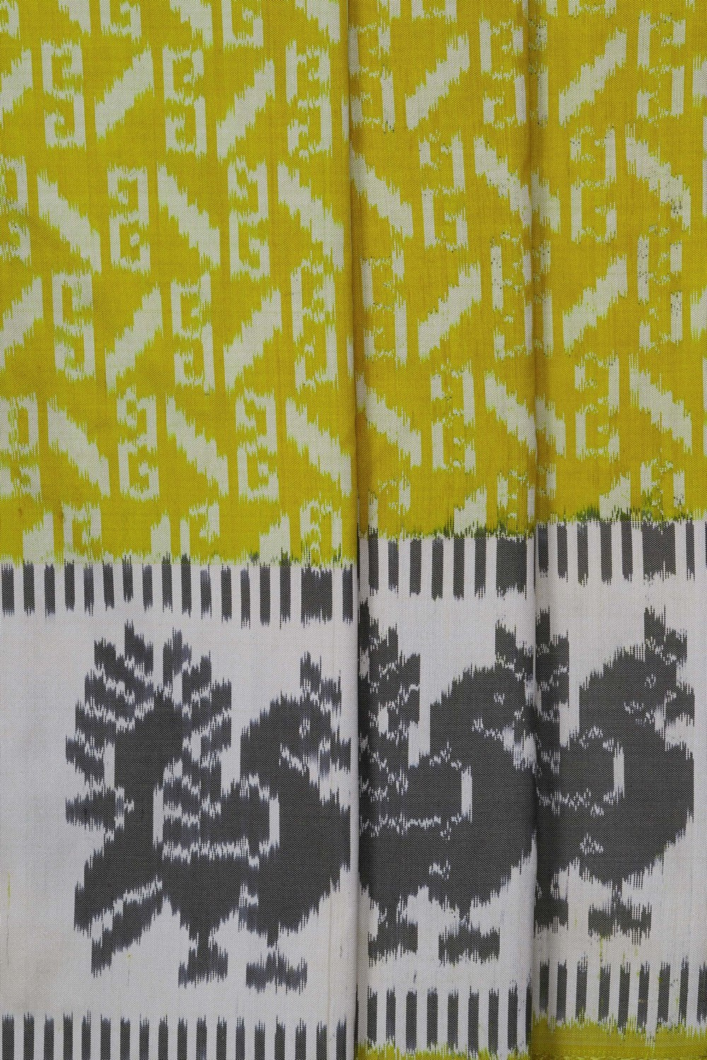 Image of Pochampally Ikat Silk Green Saree