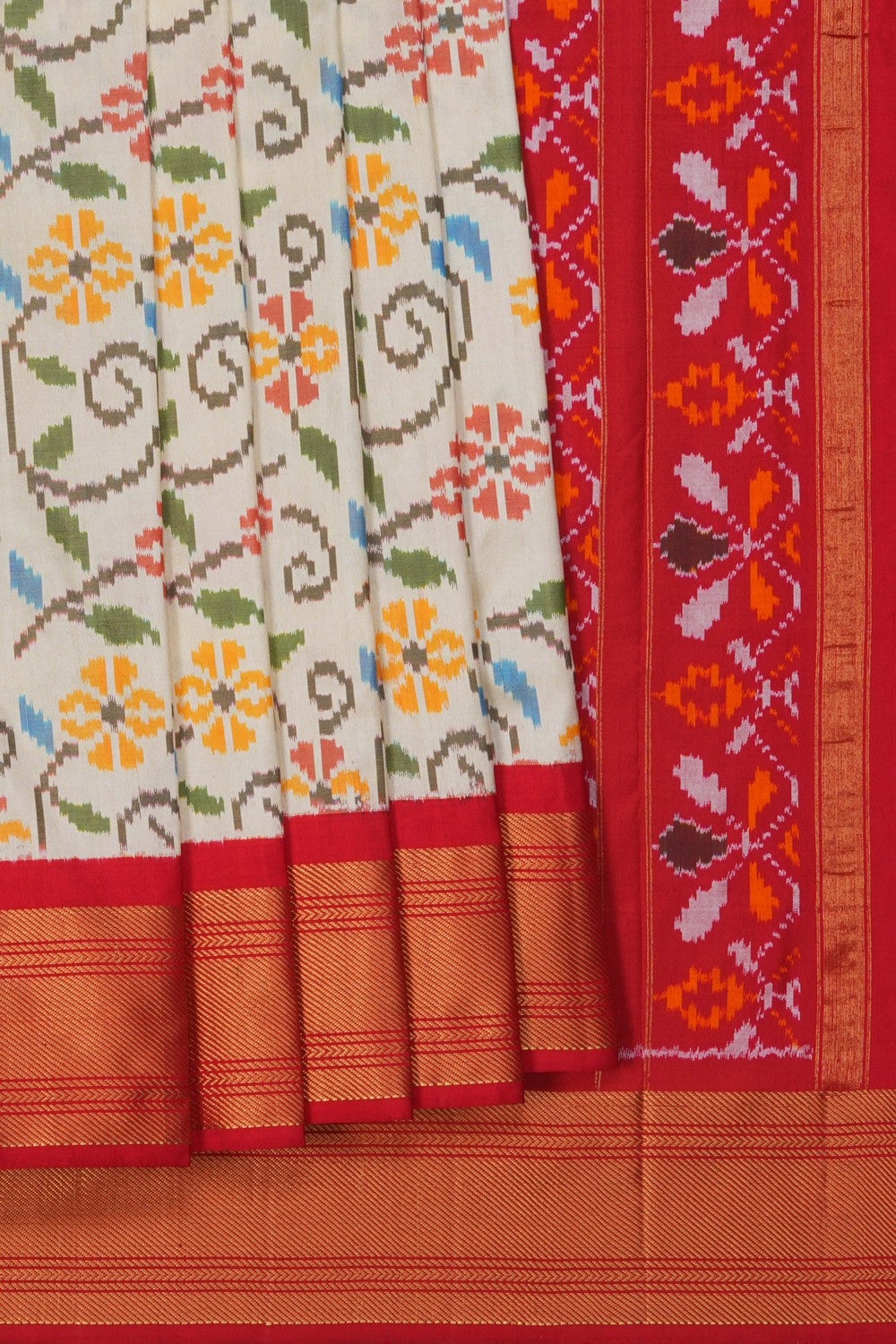 Image of Pochampally Ikat Silk Red Saree
