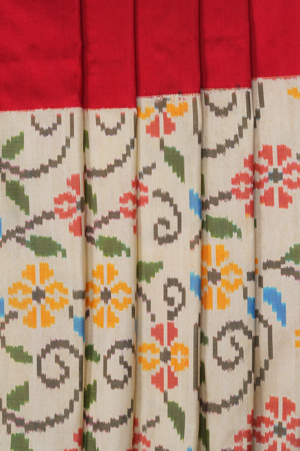 Image of Pochampally Ikat Silk Red Saree