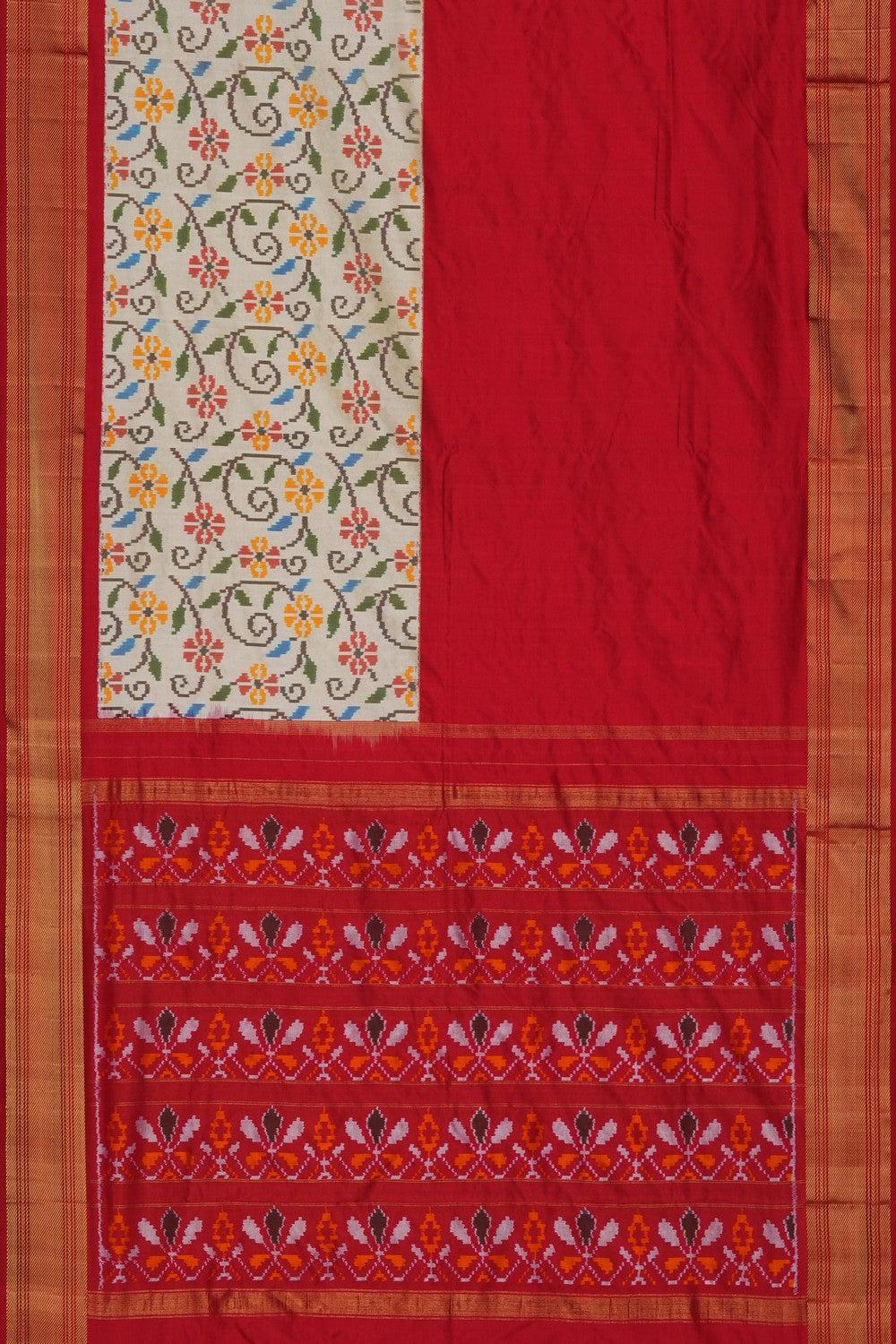 Image of Pochampally Ikat Silk Red Saree
