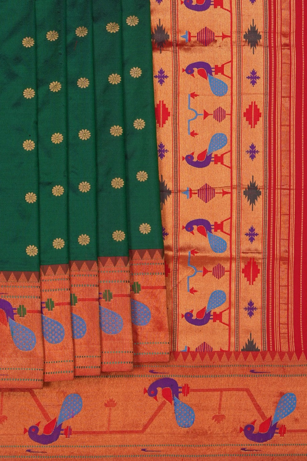 Image of Paithani Silk Green Saree