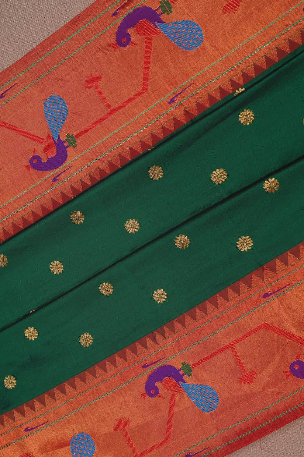 Image of Paithani Silk Green Saree