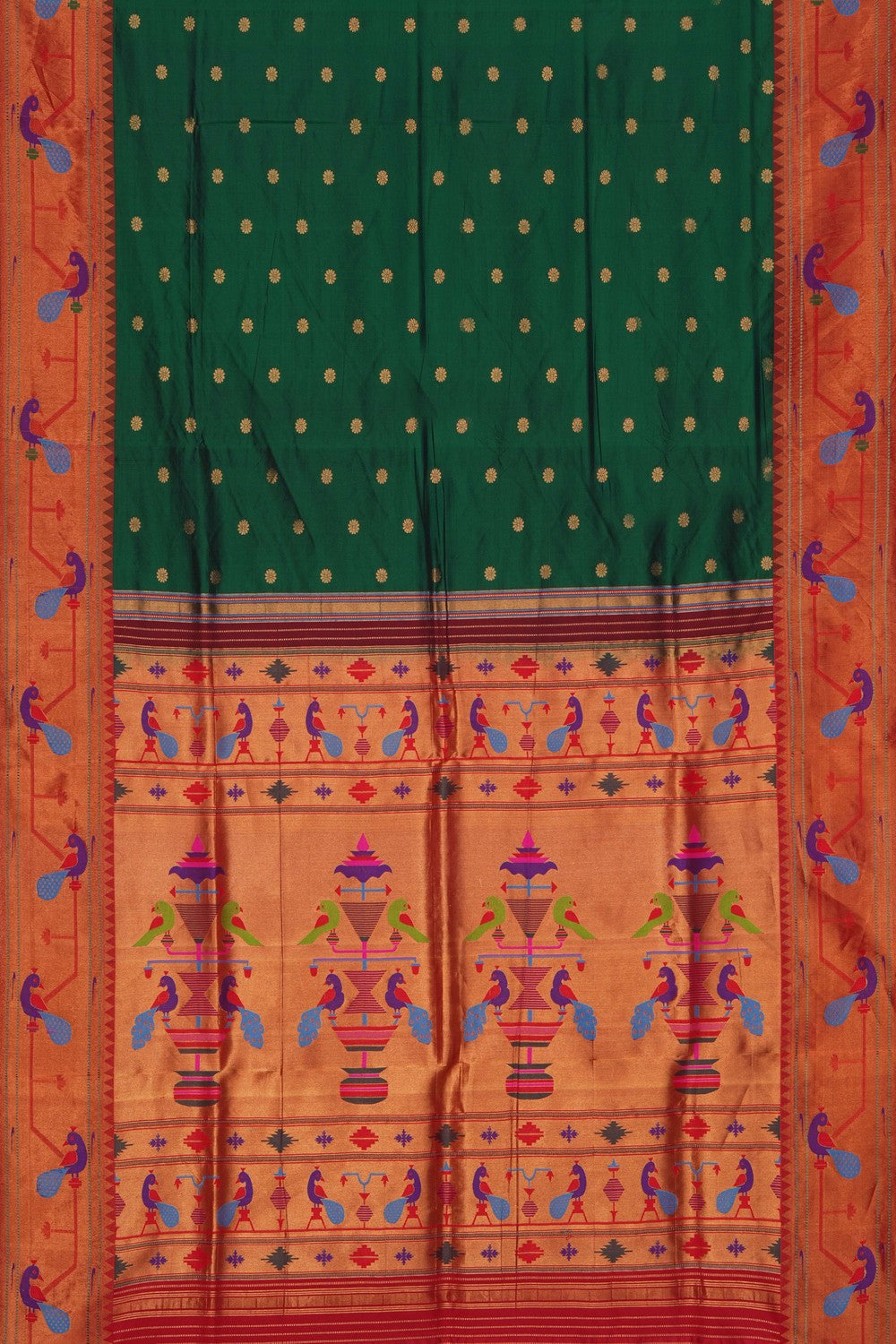 Image of Paithani Silk Green Saree