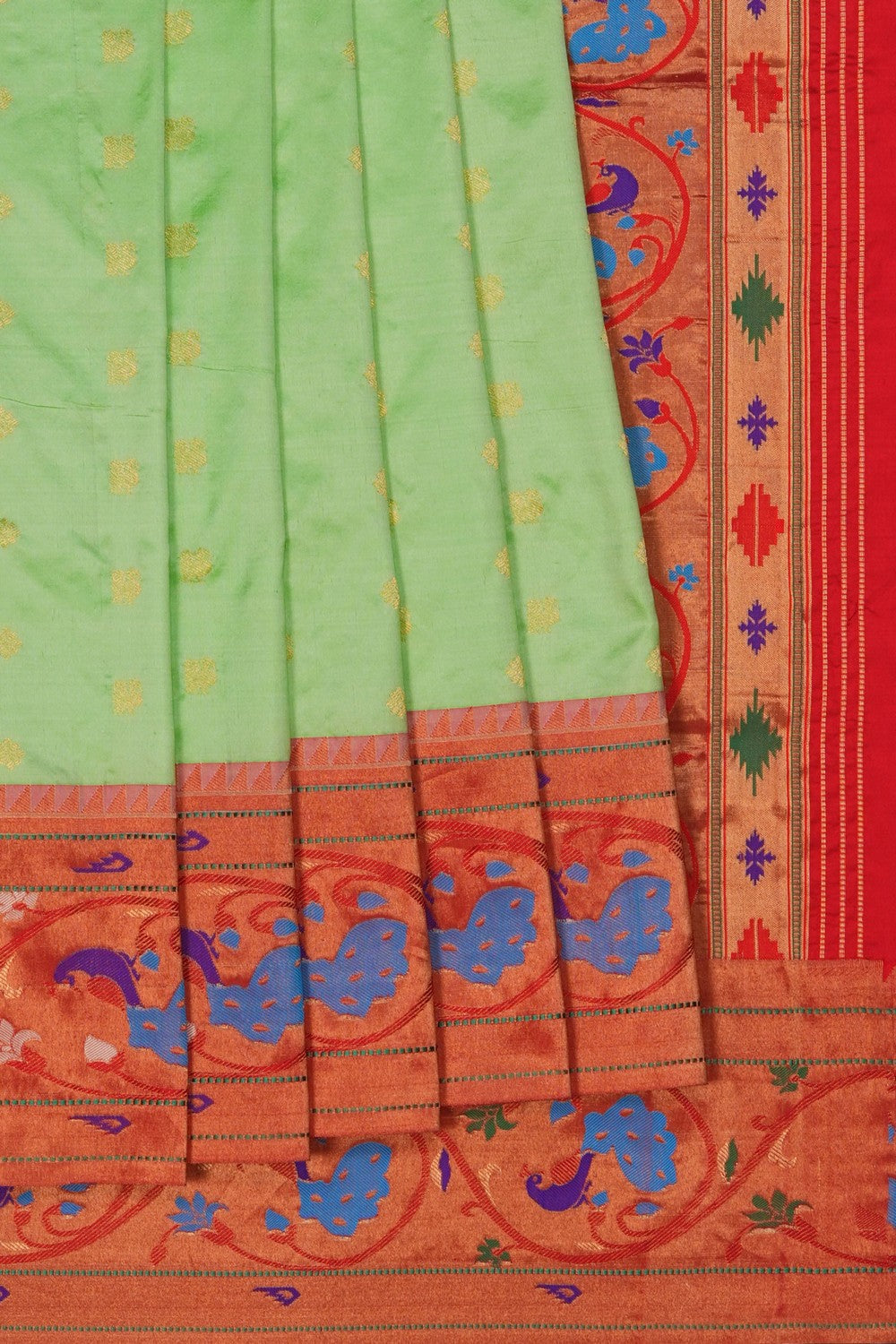 Image of Paithani Silk Mint Green Saree