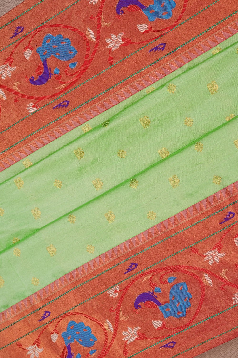 Image of Paithani Silk Mint Green Saree