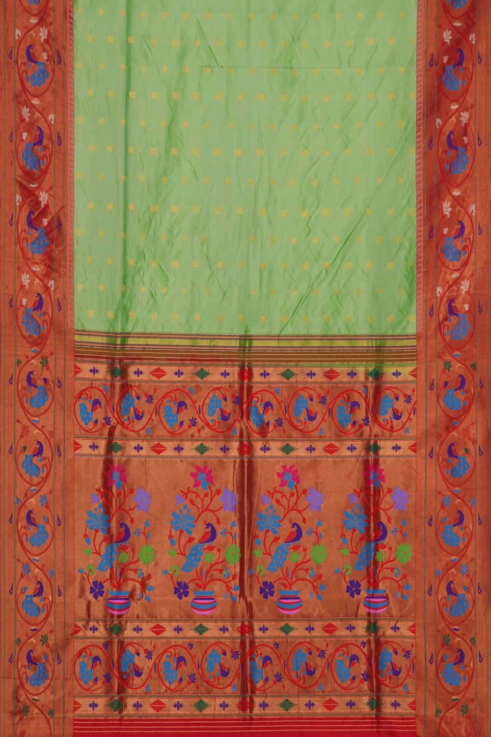 Image of Paithani Silk Mint Green Saree