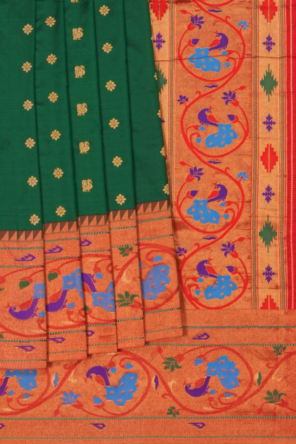 Image of Paithani Silk Green Saree