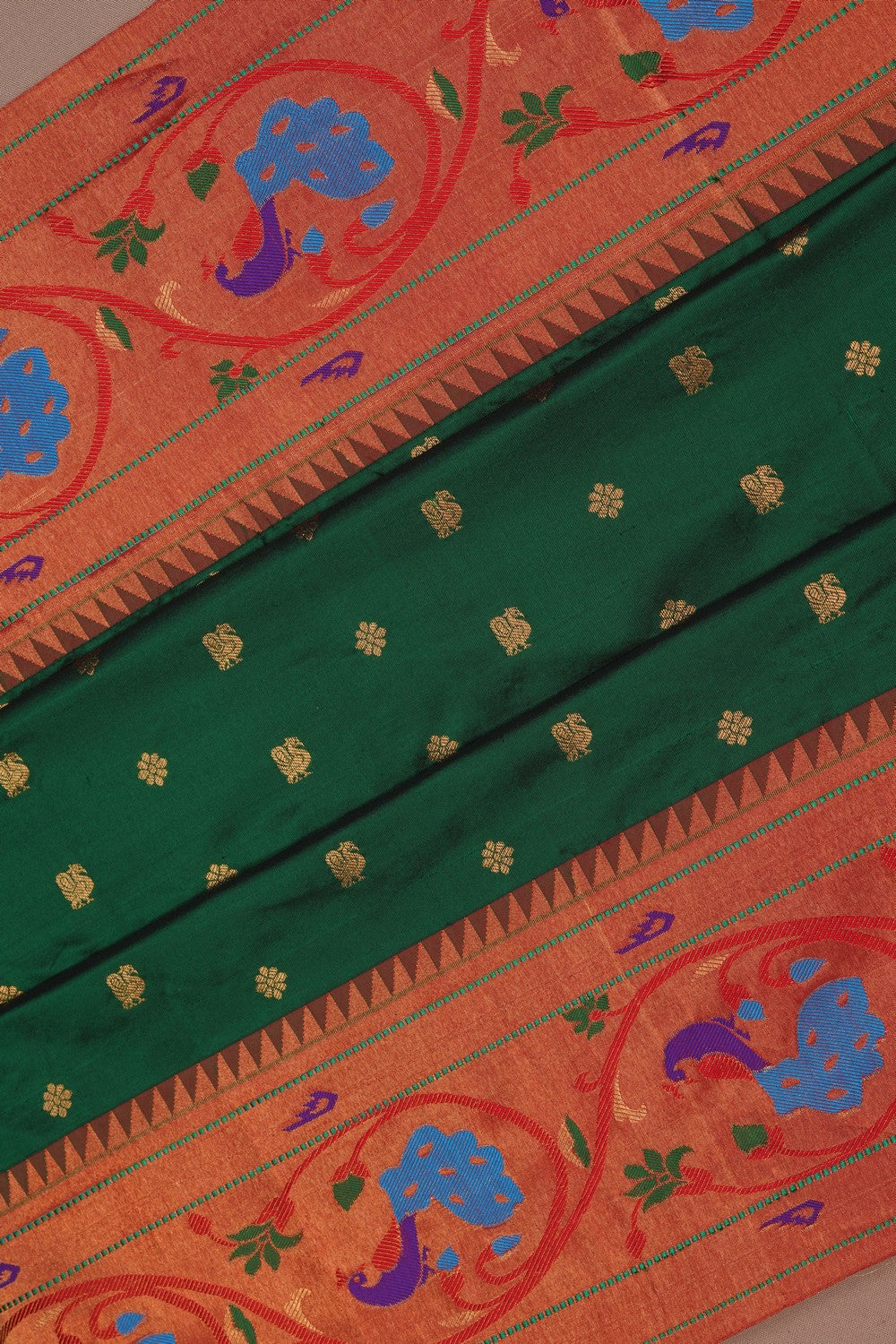 Image of Paithani Silk Green Saree