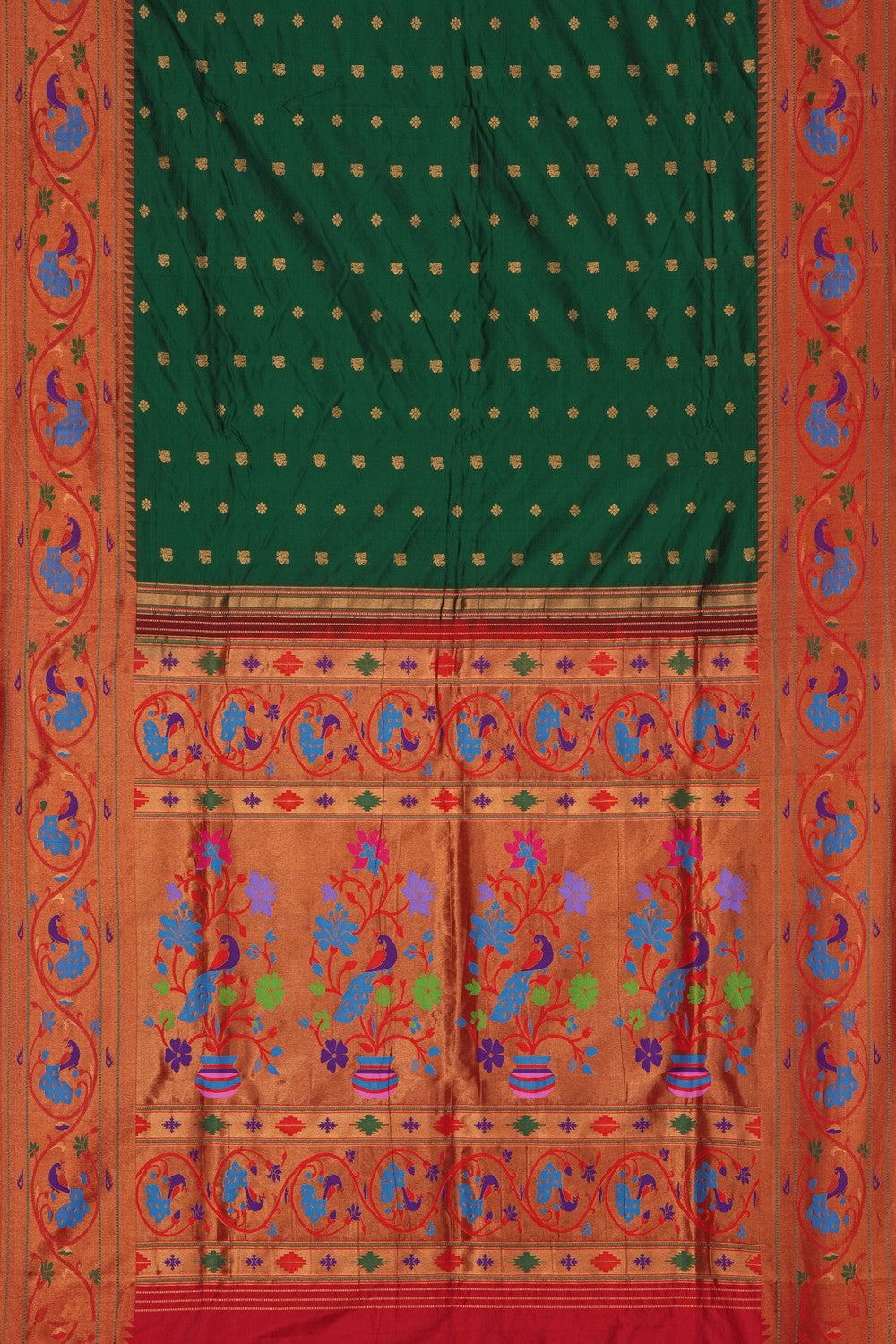 Image of Paithani Silk Green Saree