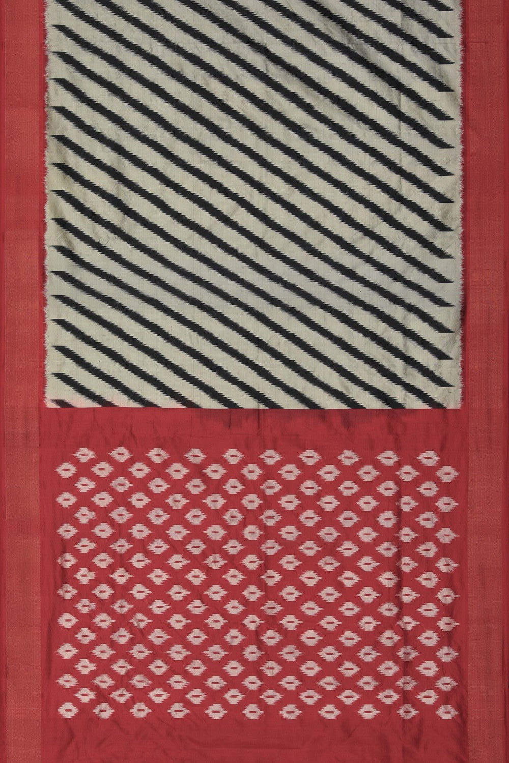 Image of Pochampally Ikat Silk Grey Saree